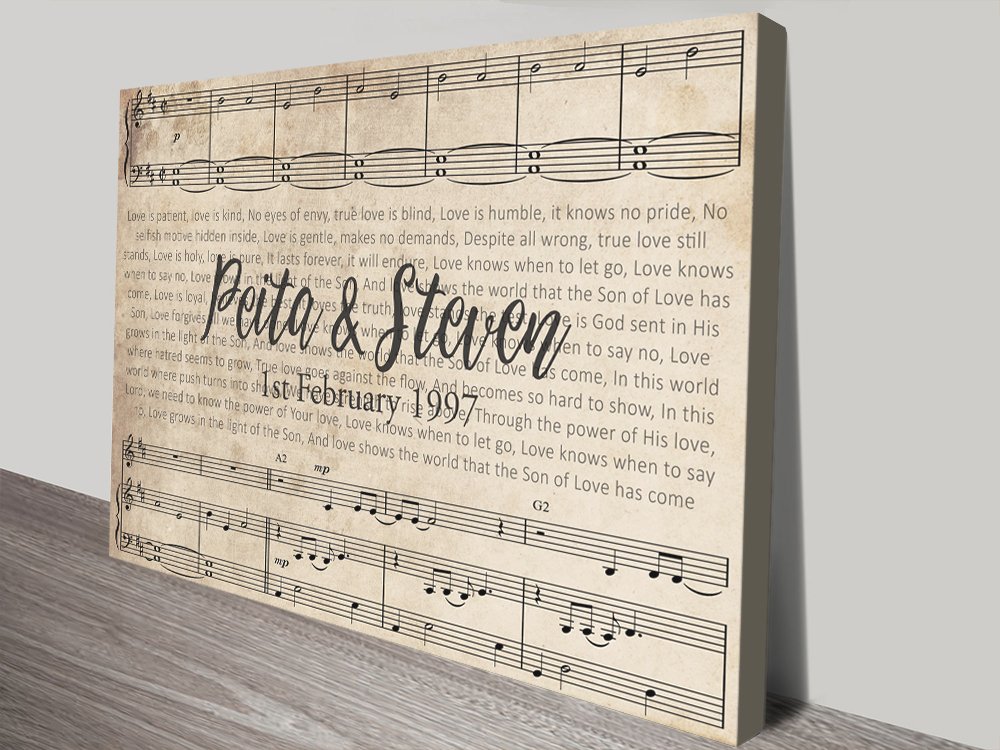 personalized song lyrics on canvas