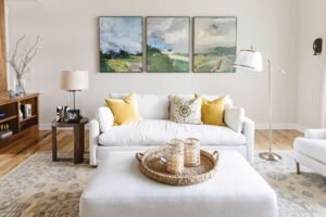 Living Room with Wall Art